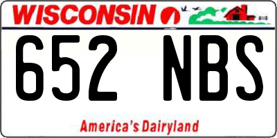 WI license plate 652NBS