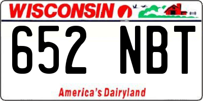WI license plate 652NBT