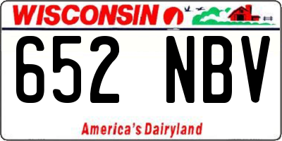 WI license plate 652NBV