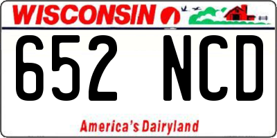 WI license plate 652NCD