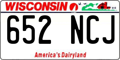 WI license plate 652NCJ