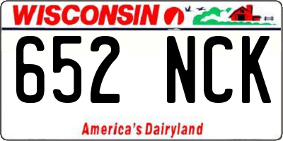 WI license plate 652NCK