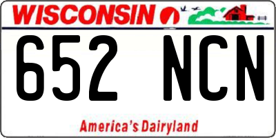 WI license plate 652NCN