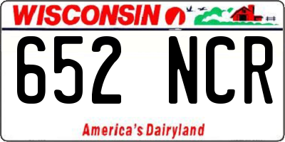 WI license plate 652NCR