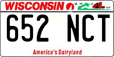 WI license plate 652NCT