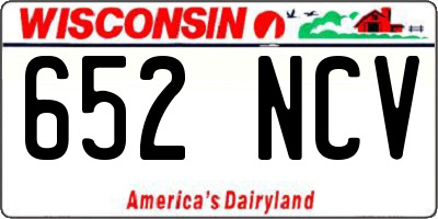 WI license plate 652NCV