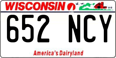 WI license plate 652NCY