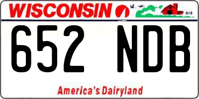 WI license plate 652NDB