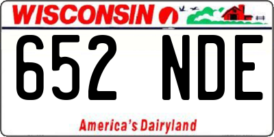 WI license plate 652NDE