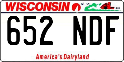 WI license plate 652NDF