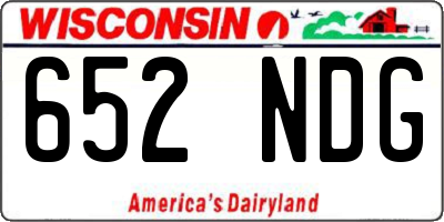 WI license plate 652NDG