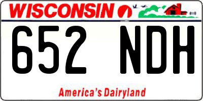 WI license plate 652NDH