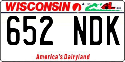 WI license plate 652NDK
