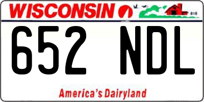 WI license plate 652NDL