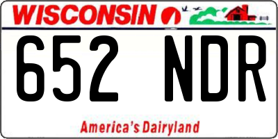 WI license plate 652NDR
