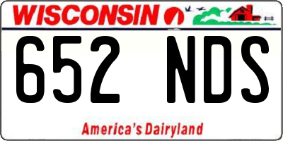 WI license plate 652NDS