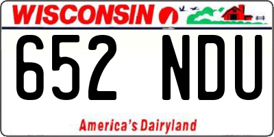 WI license plate 652NDU