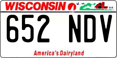 WI license plate 652NDV