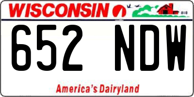 WI license plate 652NDW