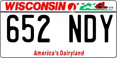 WI license plate 652NDY