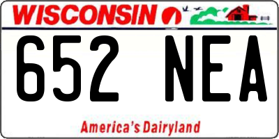 WI license plate 652NEA