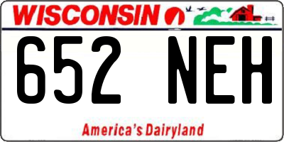 WI license plate 652NEH