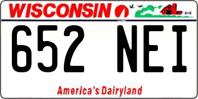 WI license plate 652NEI