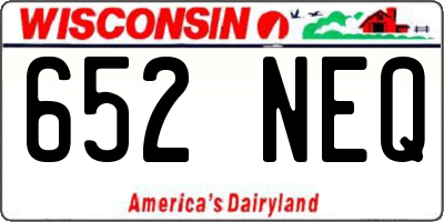 WI license plate 652NEQ