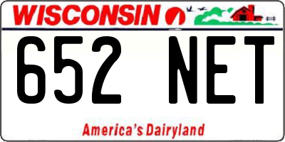 WI license plate 652NET