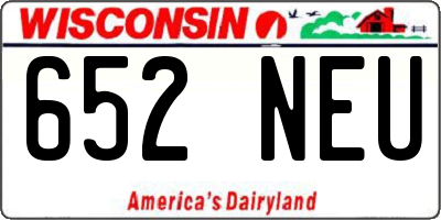 WI license plate 652NEU