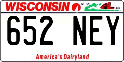 WI license plate 652NEY