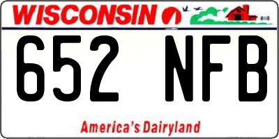 WI license plate 652NFB
