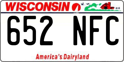 WI license plate 652NFC