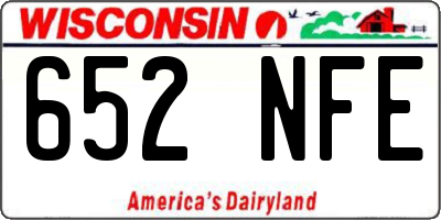 WI license plate 652NFE