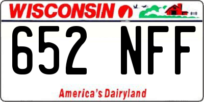 WI license plate 652NFF