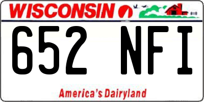WI license plate 652NFI