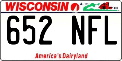 WI license plate 652NFL