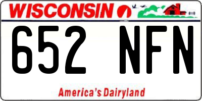 WI license plate 652NFN