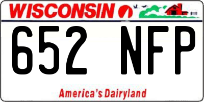 WI license plate 652NFP