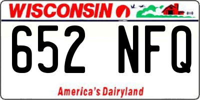 WI license plate 652NFQ
