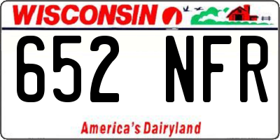 WI license plate 652NFR