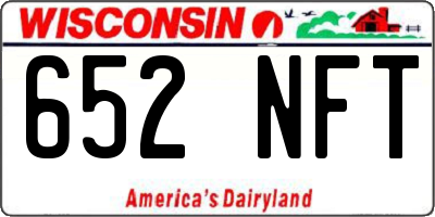WI license plate 652NFT