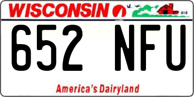 WI license plate 652NFU