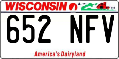 WI license plate 652NFV