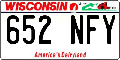 WI license plate 652NFY