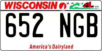 WI license plate 652NGB
