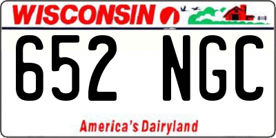 WI license plate 652NGC