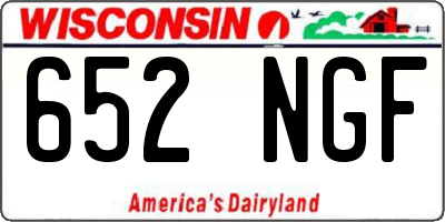 WI license plate 652NGF