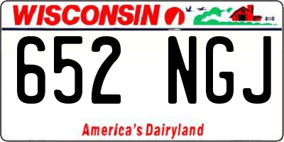 WI license plate 652NGJ