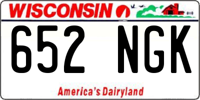 WI license plate 652NGK